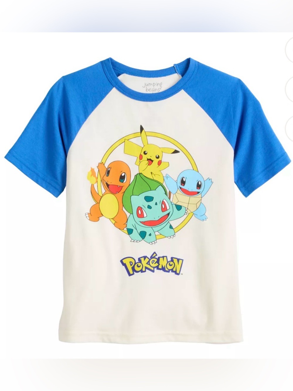 Jumping Beans Pokémon Raglan Tee - White & Blue